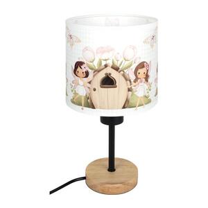 BRILAGI - Stolní lampa BOBO WOOD 1xE27/25W/230V dub/černá/bílá/růžová/víly BG1567+BG5586 obraz