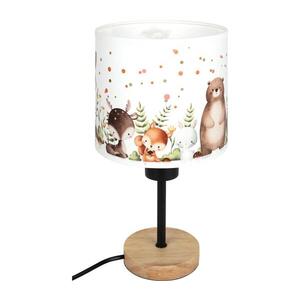 BRILAGI - Stolní lampa BOBO WOOD 1xE27/25W/230V dub/černá/bílá/zvířátka BG1567+BG5587 obraz
