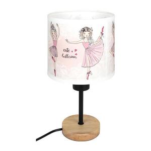 BRILAGI - Stolní lampa BOBO WOOD 1xE27/25W/230V dub/černá/bílá/růžová/baletky BG1567+BG5591 obraz