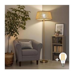 BRILAGI - LED Stojací lampa CERIA 1xE27/20W/230V pr. 50 cm béžová/zlatá SA2189+EG781084 obraz