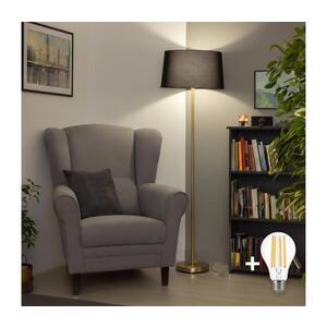 BRILAGI - LED Stojací lampa CERIA 1xE27/20W/230V pr. 45 cm černá/zlatá SA2189+EG781044 obraz