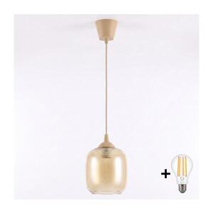 BRILAGI - LED Lustr na lanku R GLASS 1xE27/60W/230V pr. 14 cm béžová/kouř hnědá NSTK7765+TK8619A obraz