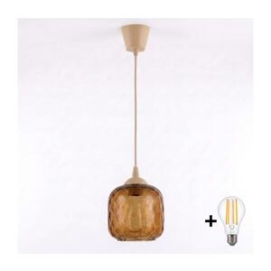 BRILAGI - LED Lustr na lanku R GLASS 1xE27/60W/230V pr. 14 cm béžová/kouř hnědá NSTK7703+TK8619A obraz