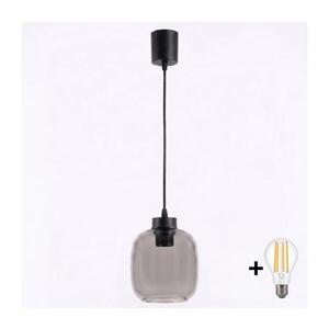 BRILAGI - LED Lustr na lanku R GLASS 1xE27/60W/230V pr. 14 cm černá/kouř šedá NSTK7758+TK6439A obraz