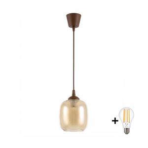 BRILAGI - LED Lustr na lanku R GLASS 1xE27/60W/230V pr. 14 cm hnědá/kouř hnědá NSTK7765+TK8611A obraz