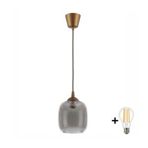 BRILAGI - LED Lustr na lanku R GLASS 1xE27/60W/230V pr. 14 cm hnědá/kouř šedá NSTK7758+TK8611A obraz