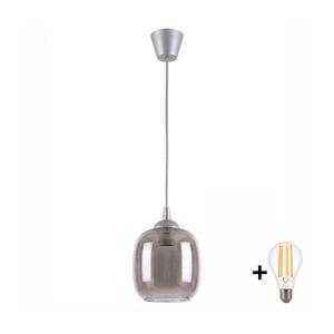BRILAGI - LED Lustr na lanku R GLASS 1xE27/60W/230V pr. 14 cm stříbrná/kouř šedá NSTK7758+TK8612A obraz