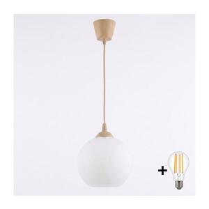 BRILAGI - LED Lustr na lanku RETRO GLASS 1xE27/60W/230V pr. 15 cm béžová/bílá NSTK7432+TK8619A obraz