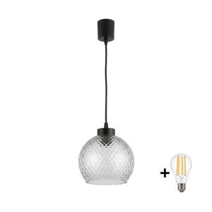 BRILAGI - LED Lustr na lanku R GLASS 1xE27/60W/230V pr. 25 cm černá/kouř šedá NSTK7486+TK6439A obraz