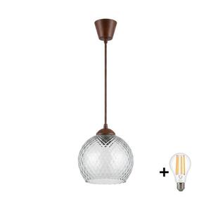 BRILAGI - LED Lustr na lanku R GLASS 1xE27/60W/230V pr. 25 cm hnědá/kouř šedá NSTK7486+TK8611A obraz