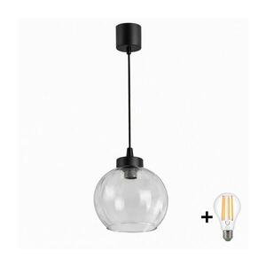 BRILAGI - LED Lustr na lanku RETRO GLASS 1xE27/60W/230V pr. 25 cm černá/čirá NSTK7491+TK6439A obraz