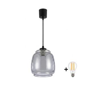 BRILAGI - LED Lustr na lanku R GLASS 1xE27/60W/230V pr. 26 cm černá/kouř šedá NSTK7417+TK6439A obraz