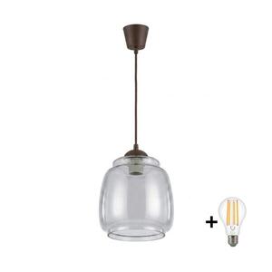 BRILAGI - LED Lustr na lanku R GLASS 1xE27/60W/230V pr. 26 cm hnědá/kouř šedá NSTK7417+TK8611A obraz