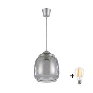 BRILAGI - LED Lustr na lanku R GLASS 1xE27/60W/230V pr. 26 cm stříbrná/kouř šedá NSTK7417+TK8612A obraz