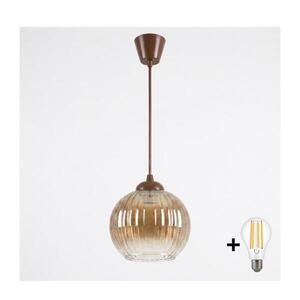 BRILAGI - LED Lustr na lanku R GLASS 1xE27/60W/230V pr. 18 cm hnědá/kouř hnědá NSTK7482+TK8611A obraz