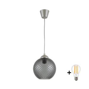 BRILAGI - LED Lustr na lanku R GLASS 1xE27/60W/230V pr. 18 cm stříbrná/kouř šedá NSTK7466+TK8612A obraz