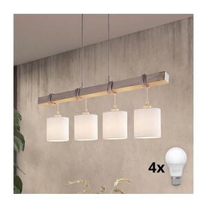 BRILAGI - LED Lustr na lanku NUBILA 4xE27/60W/230V šedá/bílá 1xEG49927A+4xBG1586 obraz