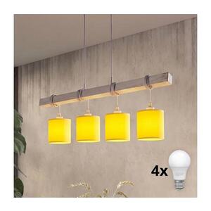 BRILAGI - LED Lustr na lanku NUBILA 4xE27/60W/230V šedá/žlutá 1xEG49927A+4xBG2452 obraz