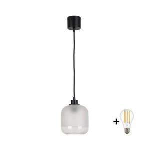 BRILAGI - LED Lustr na lanku RETRO GLASS 1xE27/60W/230V pr. 14 cm černá/bílá NSTK7779+TK6439A obraz