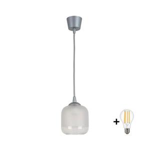 BRILAGI - LED Lustr na lanku RETRO GLASS 1xE27/60W/230V pr. 14 cm stříbrná/bílá NSTK7779+TK8612A obraz