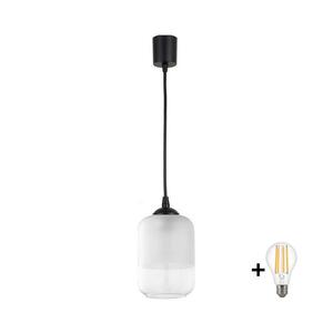 BRILAGI - LED Lustr na lanku RETRO GLASS 1xE27/60W/230V pr. 14 cm černá/bílá NSTK7778+TK6439A obraz
