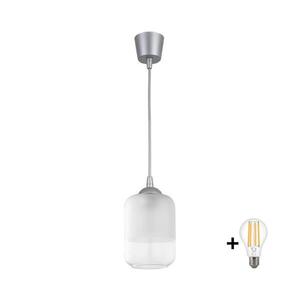 BRILAGI - LED Lustr na lanku RETRO GLASS 1xE27/60W/230V pr. 14 cm stříbrná/bílá NSTK7778+TK8612A obraz