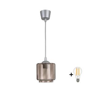BRILAGI-LED Lustr na lanku R GLASS 1xE27/60W/230V pr. 15 cm stříbrná/kouř béžová NSTK7399+TK8612A obraz