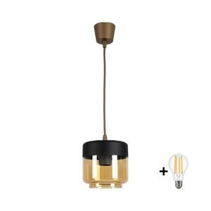 BRILAGI - LED Lustr R GLASS 1xE27/60W/230V pr. 14 cm hnědá/kouř béžová/černá NSTK7324+TK8611A obraz
