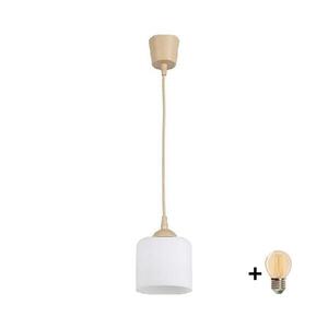 BRILAGI - LED Lustr na lanku RETRO GLASS 1xE27/60W/230V pr. 10 cm béžová/bílá NSTK7006+TK8619A obraz