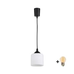 BRILAGI - LED Lustr na lanku RETRO GLASS 1xE27/60W/230V pr. 14 cm černá/bílá NSTK7006+TK6439A obraz