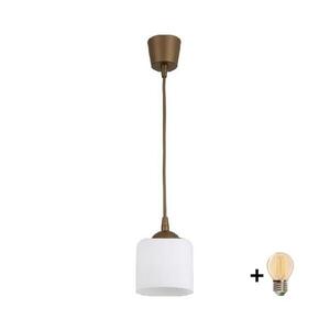 BRILAGI - LED Lustr na lanku RETRO GLASS 1xE27/60W/230V pr. 10 cm hnědá/bílá NSTK7006+TK8611A obraz