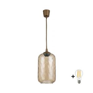 BRILAGI - LED Lustr na lanku R GLASS 1xE27/60W/230V pr. 14 cm hnědá/kouř hnědá NSTK7701+TK8611A obraz