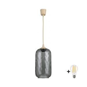 BRILAGI - LED Lustr na lanku R GLASS 1xE27/60W/230V pr. 14 cm béžová/kouř šedá NSTK7501+TK8619A obraz