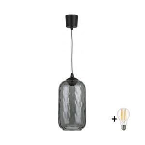BRILAGI - LED Lustr na lanku R GLASS 1xE27/60W/230V pr. 14 cm černá/kouř šedá NSTK7501+TK6439A obraz