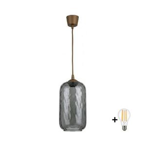 BRILAGI - LED Lustr na lanku R GLASS 1xE27/60W/230V pr. 14 cm hnědá/kouř šedá NSTK7501+TK8611A obraz