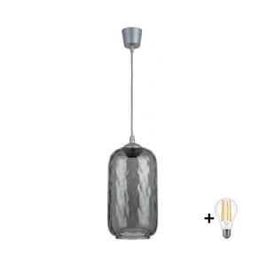 BRILAGI - LED Lustr na lanku R GLASS 1xE27/60W/230V pr. 14 cm stříbrná/kouř šedá NSTK7501+TK8612A obraz