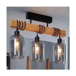 BRILAGI - Přisazený lustr WOOD GLASS 3xE27/60W/230V borovice/černá/kouř šedá EG44074+3xNSTK7757 obraz