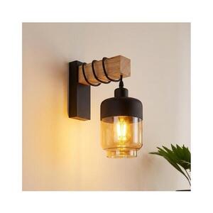 BRILAGI - Nástěnné svítidlo WOOD GLASS 1xE27/60W/230V borovice/černá/kouř hnědá EG44078+NSTK7324 obraz