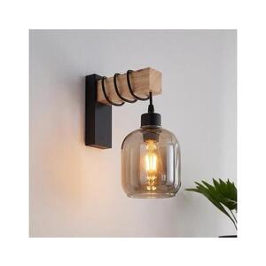 BRILAGI - Nástěnné svítidlo WOOD GLASS 1xE27/60W/230V borovice/černá/kouř šedá EG44078+NSTK7758 obraz