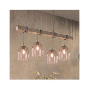 BRILAGI - Lustr na lanku WOOD GLASS 4xE27/60W/230V borovice/šedá/kouř béžová EG49927A+4xNSTK7393 obraz