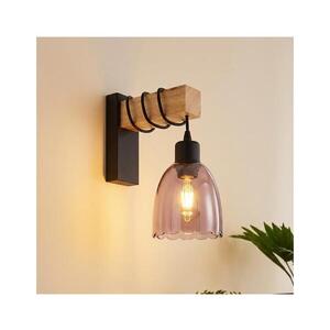 BRILAGI - Nástěnné svítidlo WOOD GLASS 1xE27/60W/230V borovice/černá/kouř béžová EG44078+NSTK7393 obraz