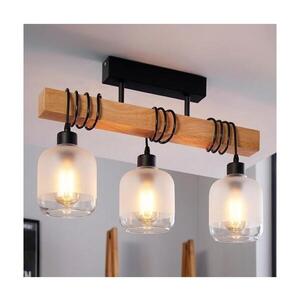 BRILAGI - Přisazený lustr WOOD GLASS 3xE27/60W/230V borovice/černá/bílá EG44074+3xNSTK7779 obraz