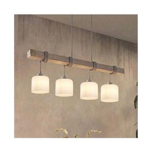 BRILAGI - Lustr na lanku WOOD GLASS 4xE27/60W/230V borovice/šedá/bílá EG49927A+4xNSTK7006 obraz