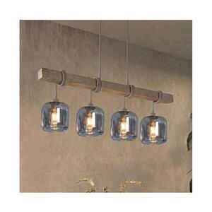 BRILAGI - Lustr na lanku WOOD GLASS 4xE27/60W/230V borovice/šedá/kouř šedá EG49927A+4xNSTK7758 obraz