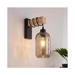 BRILAGI - Nástěnné svítidlo WOOD GLASS 1xE27/60W/230V borovice/černá/kouř hnědá EG44078+NSTK7702 obraz
