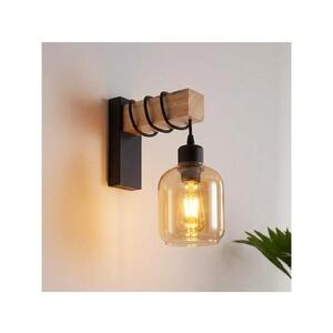 BRILAGI - Nástěnné svítidlo WOOD GLASS 1xE27/60W/230V borovice/černá/kouř hnědá EG44078+NSTK7765 obraz