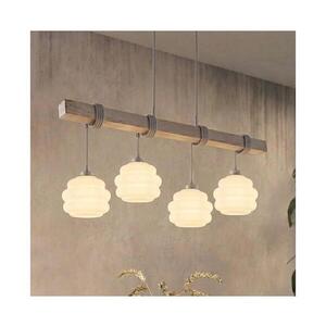 BRILAGI - Lustr na lanku WOOD GLASS 4xE27/60W/230V borovice/šedá/bílá EG49927A+4xNSTK7639 obraz