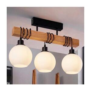 BRILAGI - Přisazený lustr WOOD GLASS 3xE27/60W/230V borovice/černá/bílá EG780168+3xNSTK7432 obraz