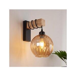 BRILAGI - Nástěnné svítidlo WOOD GLASS 1xE27/60W/230V borovice/černá/kouř hnědá EG44078+NSTK7482 obraz