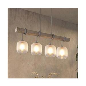 BRILAGI - Lustr na lanku WOOD GLASS 4xE27/60W/230V borovice/šedá/bílá EG49927A+4xNSTK7779 obraz